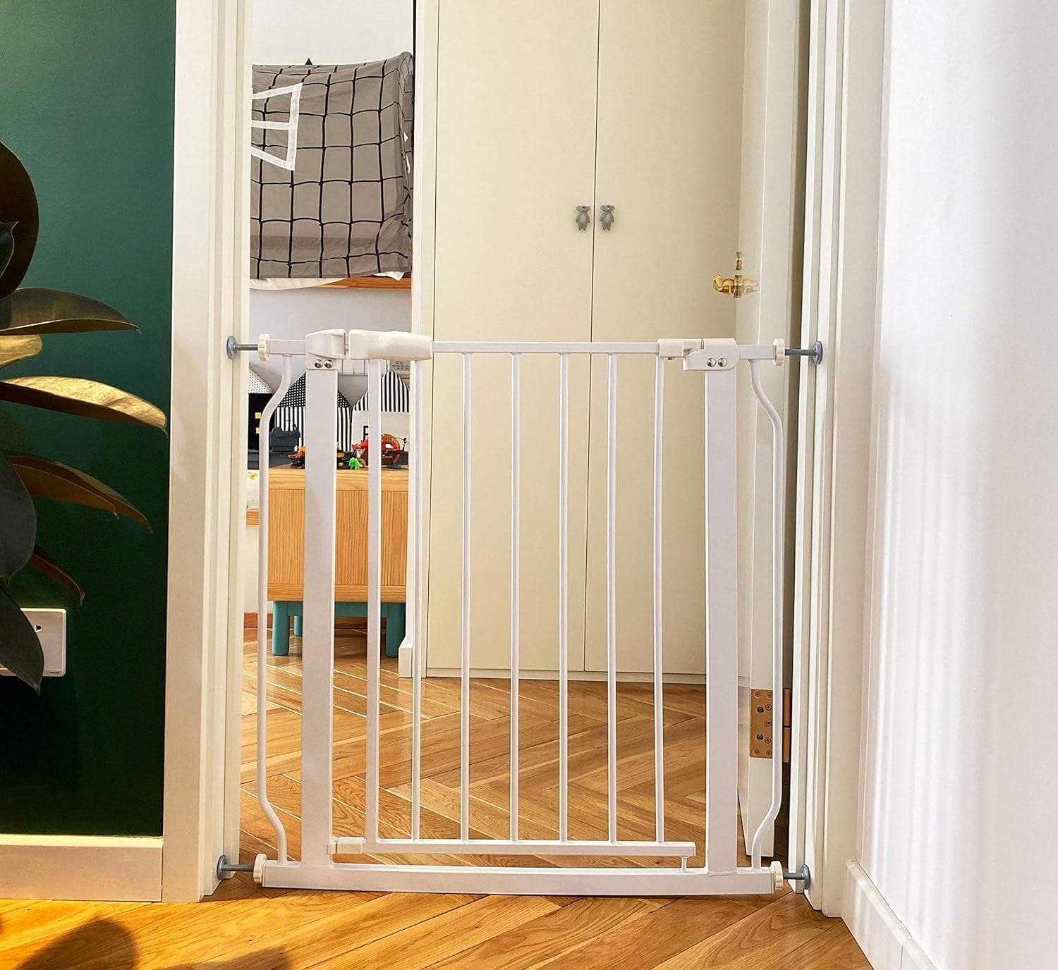 BalanceFrom Easy Walk-Thru Safety Gate – 30-Inch Tall, Fits 29.1 – 33.8 Inch Openings, White