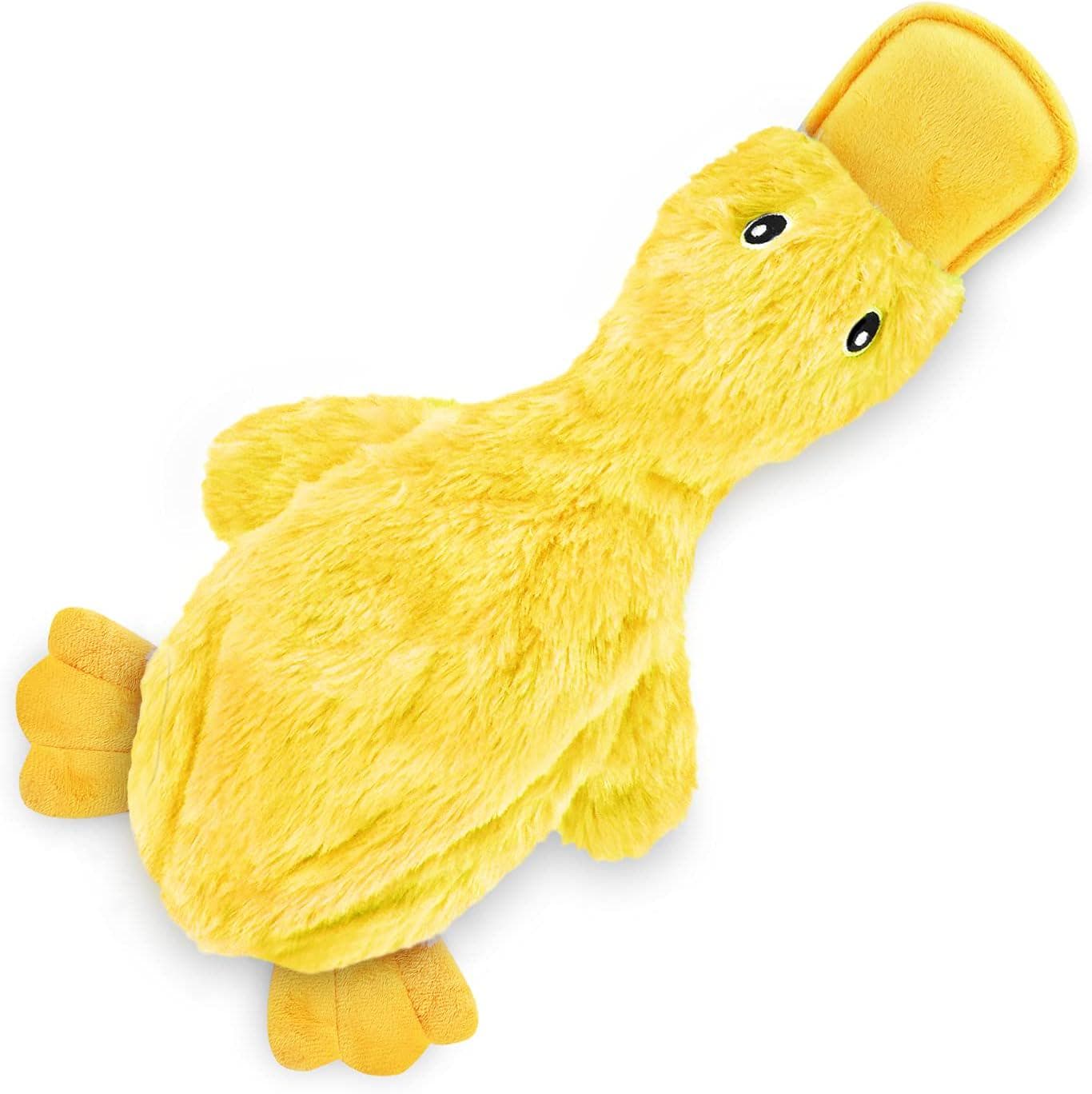 Best Pet Supplies Crinkle Dog Toy – No Stuffing Duck, Soft Squeaker – Large, Yellow