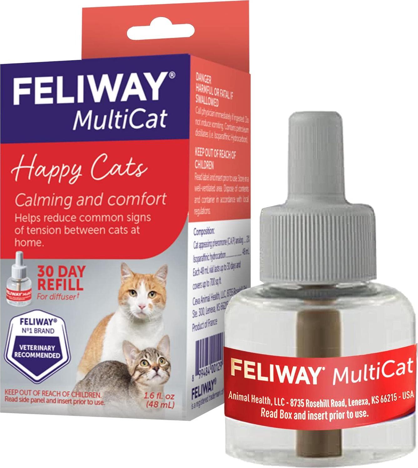 FELIWAY FELIWAY MultiCat Calming Pheromone, 30 Day Refill – 1 Pack