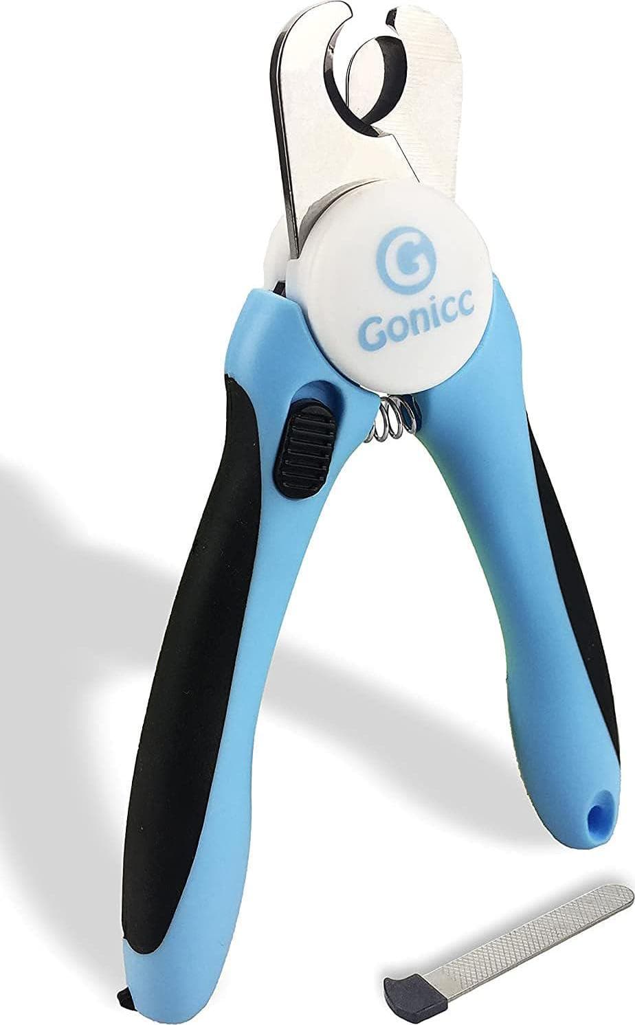Gonicc Dog and Cat Nail Clippers – Safety Guard, Free Nail File, Razor Sharp Blade – Professional Grooming Tool