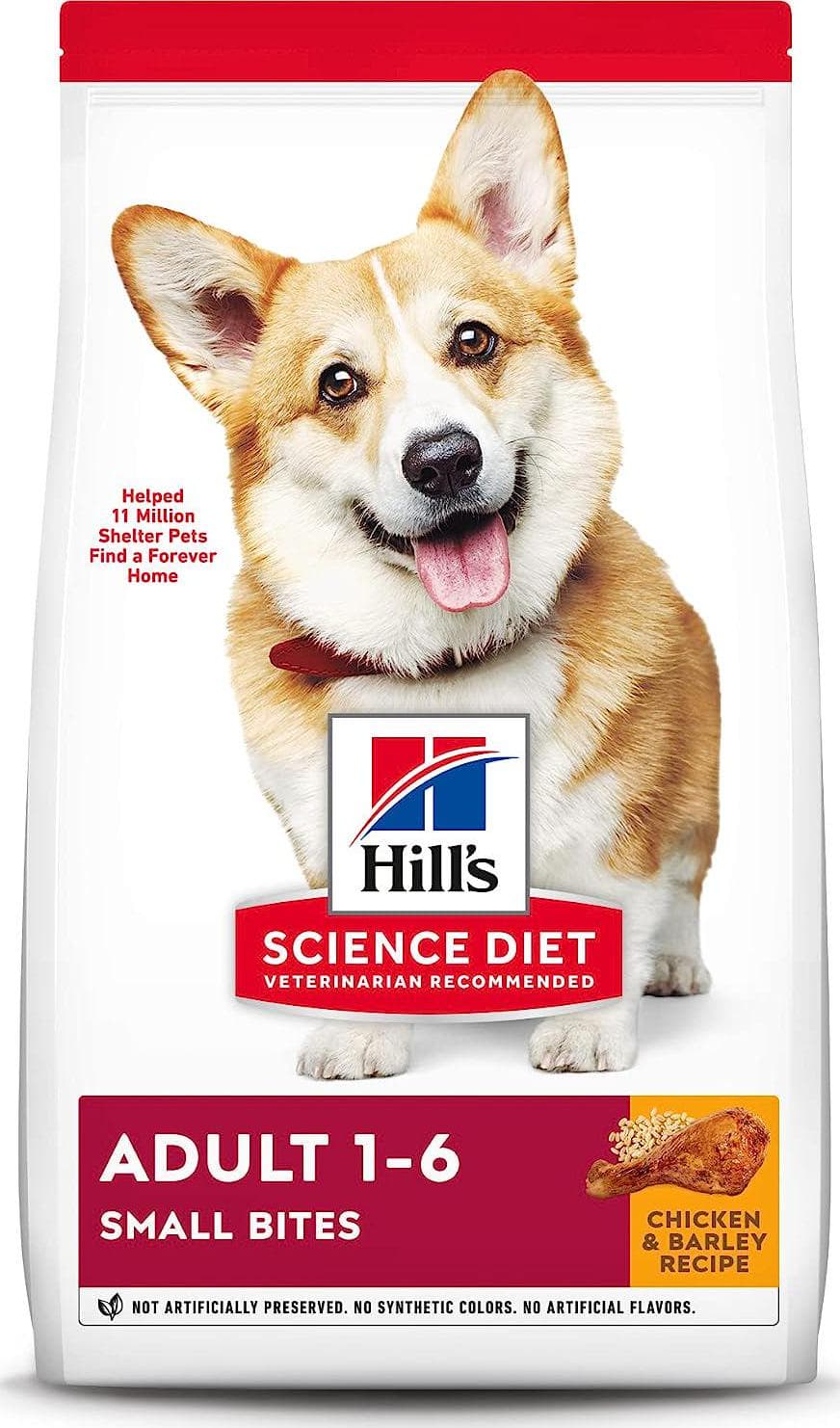 Hill’s Science Diet Dry Dog Food – Adult, Small Bites, Chicken and Barley Recipe – 15 lb Bag