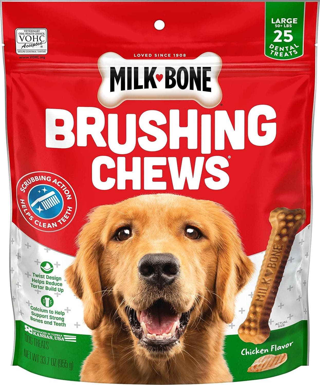 Milk-Bone Milk-Bone Original Brushing Chews 25 Large Daily Dental Dog Treats