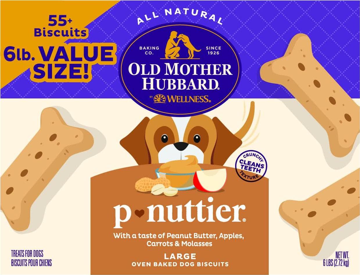 Old Mother Hubbard Classic P-Nuttier Natural Dog Treats – 6 lb Box, Ideal for Training