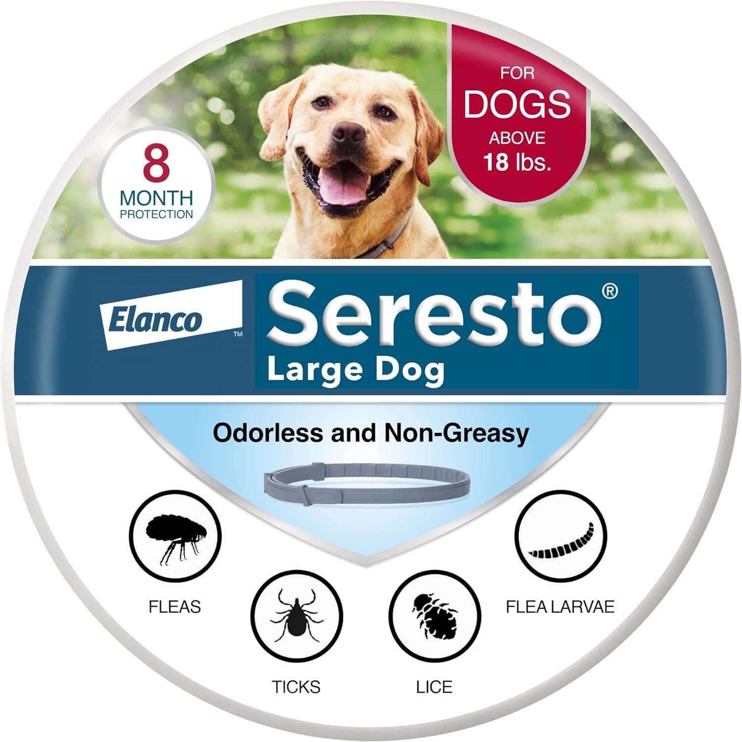 Seresto Large Dog Flea and Tick Collar – Vet-Recommended – 8 Months Protection