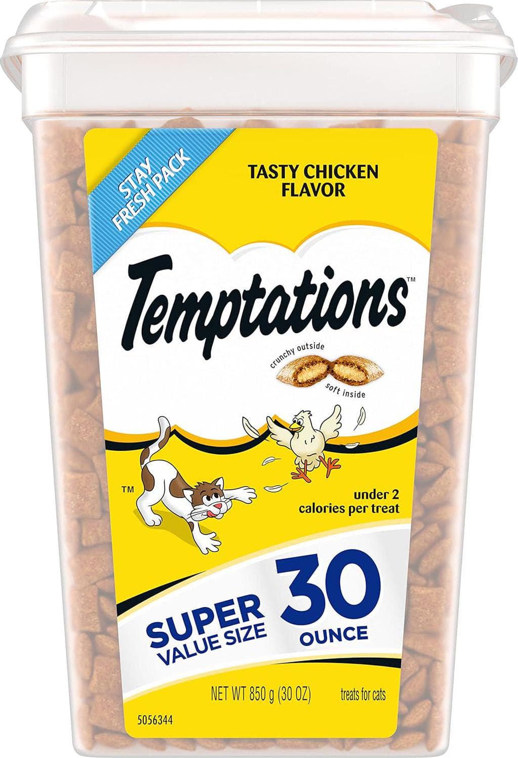 Temptations TEMPTATIONS Classic Crunchy and Soft Cat Treats Tasty Chicken Flavor, 30 oz. Tub