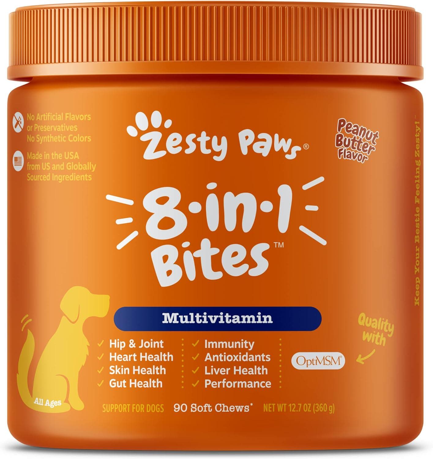 Zesty Paws Multifunctional Supplements for Dogs – Joint Support, Probiotics, Omega Fish Oil, Antioxidants, Vitamins